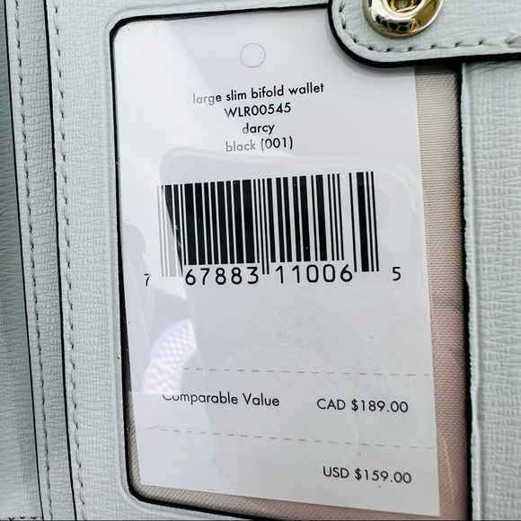 Kate Spade Darcy Large Slim Bifold Wallet Black - Picture 4 of 4